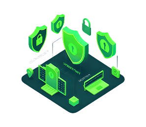 Cybersecurity & DDOS Protection illustration